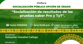 Socialización de resultados de pruebas saber Pro y TyT como opción de grado